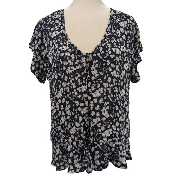 Rails Bretton Blue Floral Button Up Blouse Medium - Picture 3 of 5